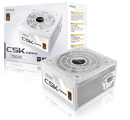 ספק-כוח למחשב נייח צבע לבן אנטק Antec CSK750DC White 80 Plus Bronze 750W 120mm FAN Non-Modular